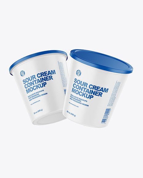 Two Plastic Containers Mockup