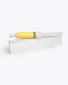 Syringe with Injection & Box Mockup