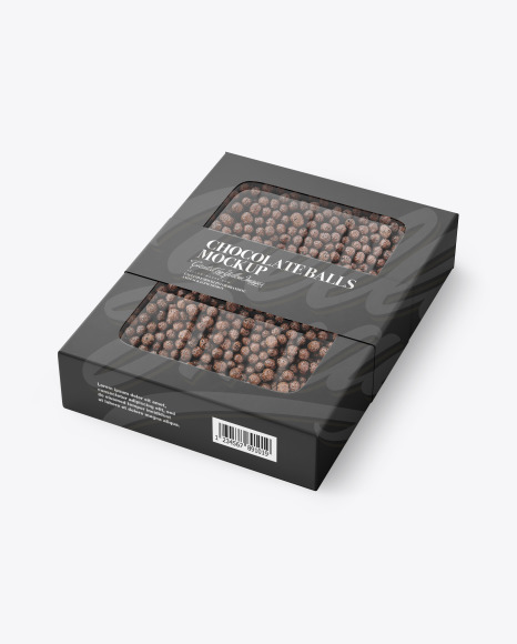 Paper Box With Chocolate Balls Mockup