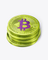 Silver Bitcoins Stack Mockup
