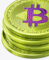 Silver Bitcoins Stack Mockup