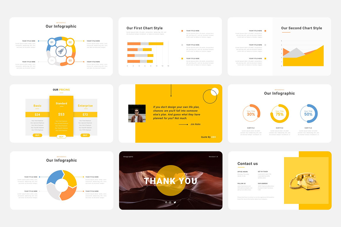 Impressive - Creative Business Google Slides Template on Yellow Images ...