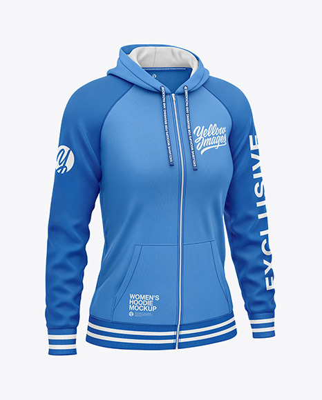 Women&#039;s Full-Zip Hoodie Raglan Mockup