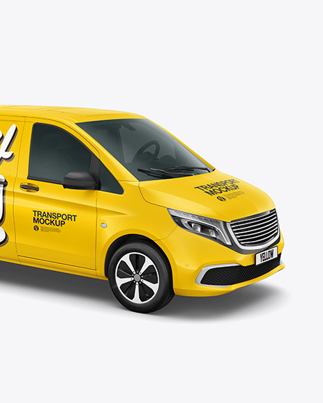 Panel Van Mockup - Half Side View