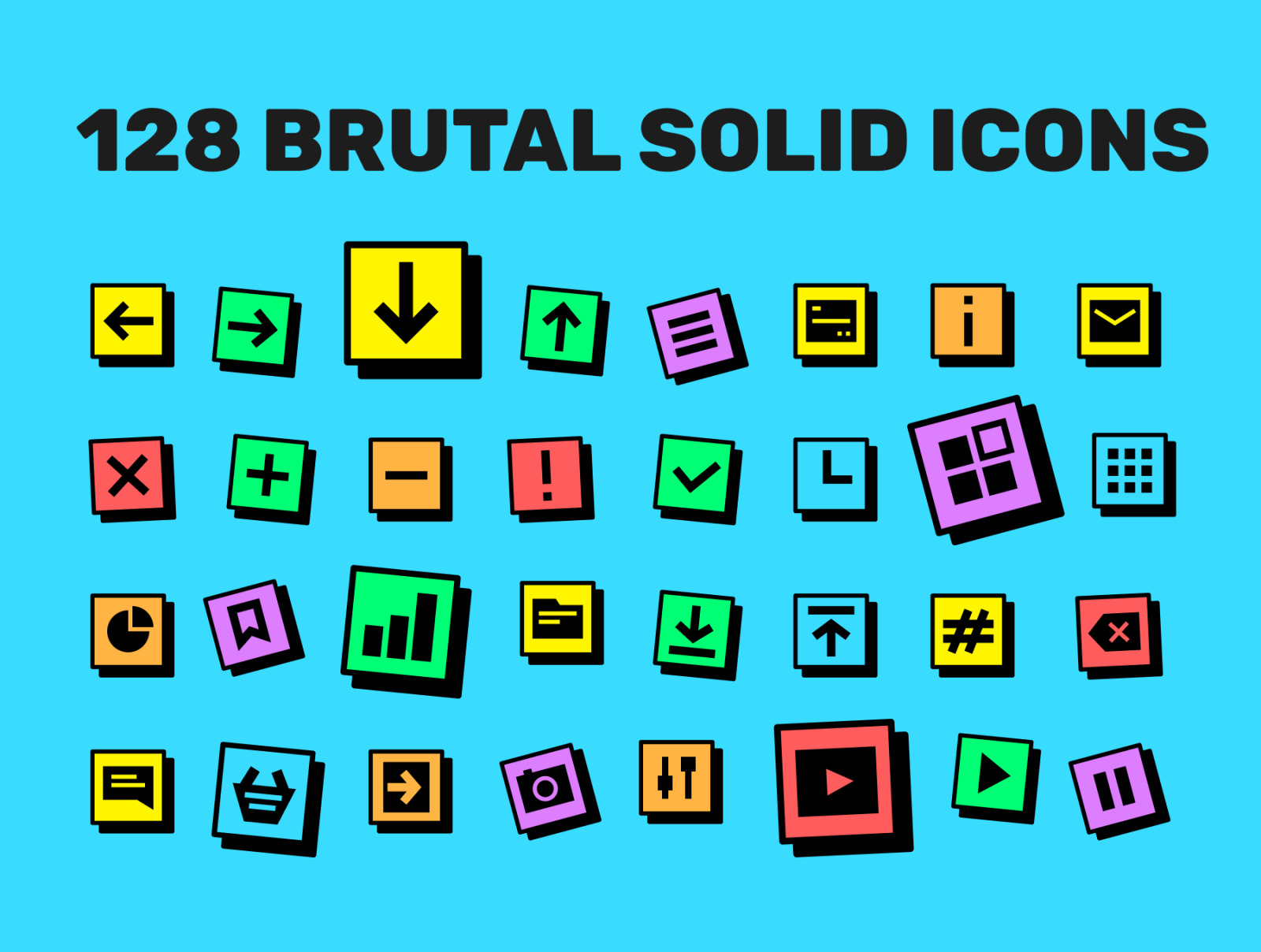Neubrutalism Icons Set