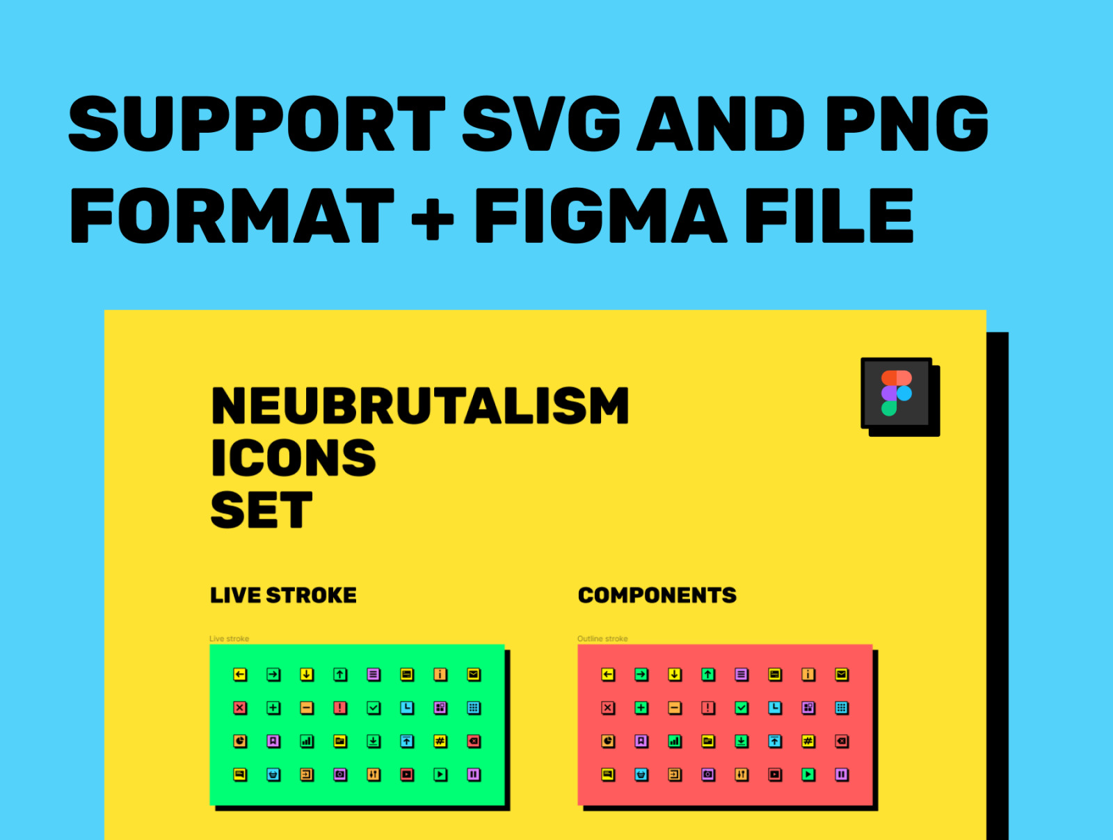Neubrutalism Icons Set