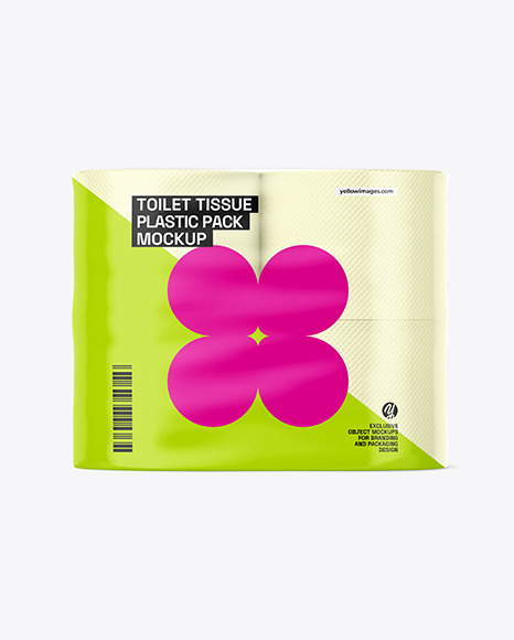 Toilet Tissue 4 pack Mockup
