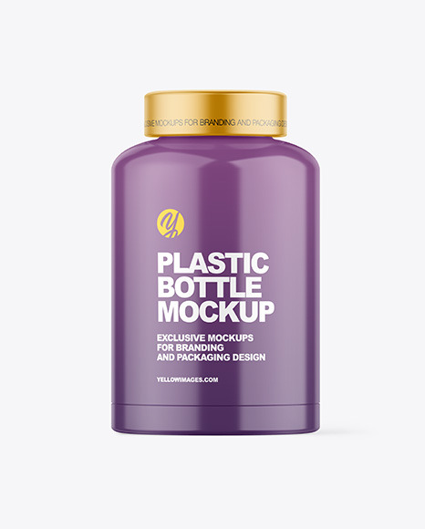 Glossy Plastic Bottle Mockup