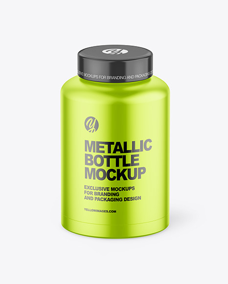 Matte Metallic Bottle Mockup