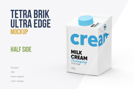 500ml Milk packaging. Tetra Brik edge