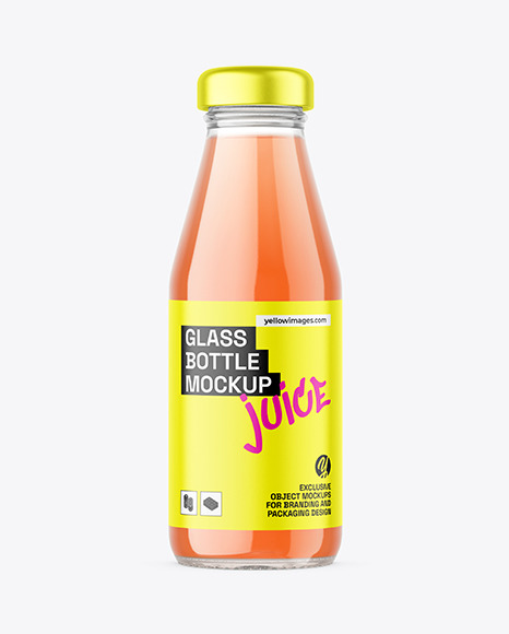 Glass Juice Bottle Mockups - Mockup Free