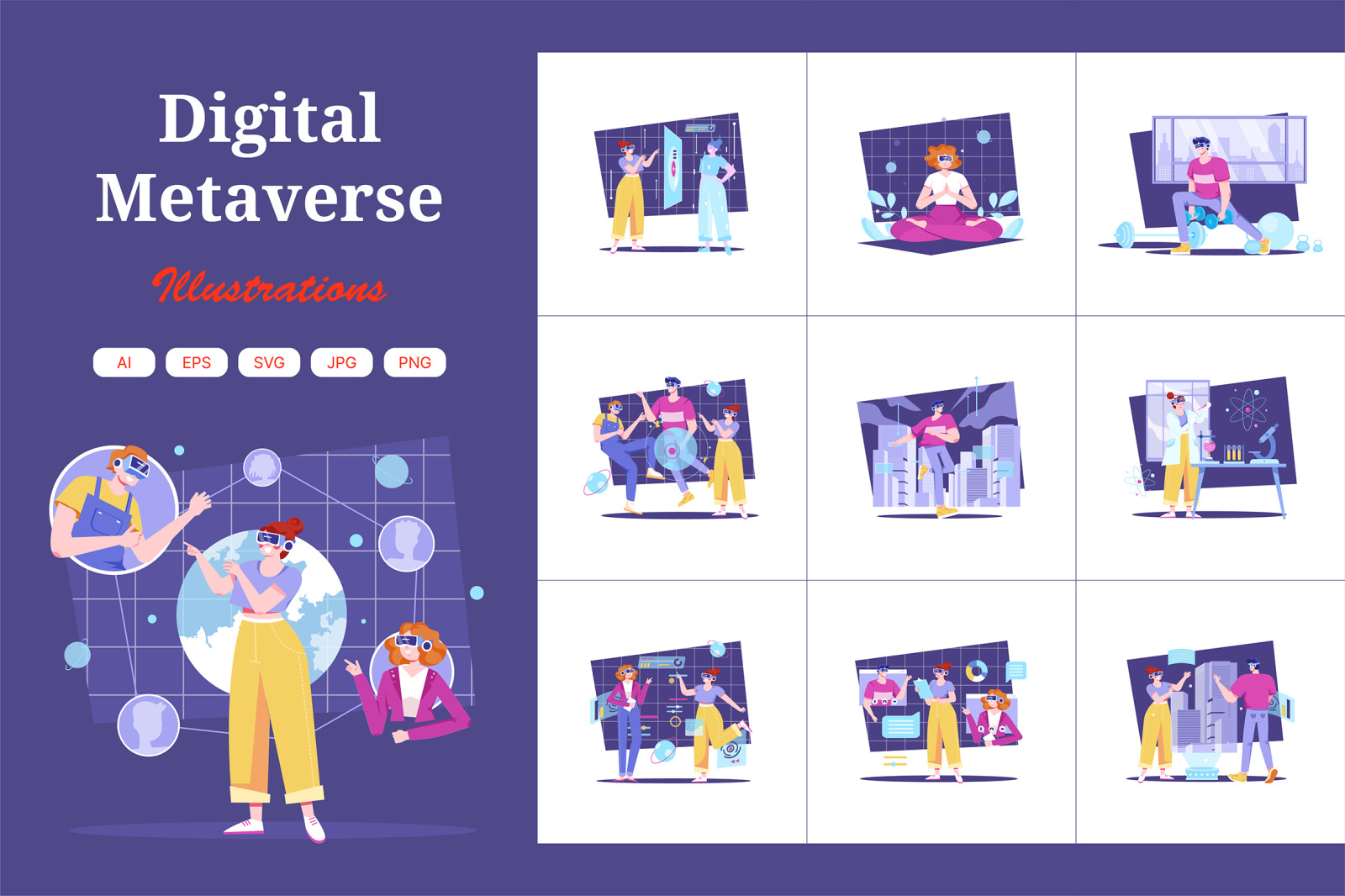 M504_Digital Metaverse Illustration Pack