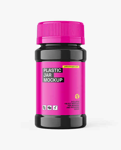 Glossy Plastic Jar Mockup