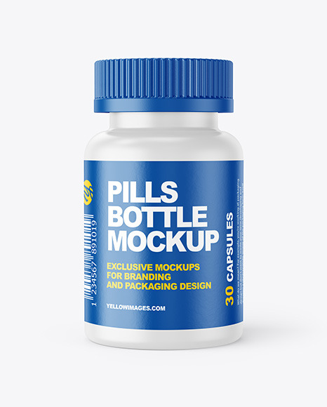 Matte Pills Bottle Mockup - Front View