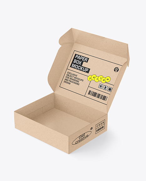 Opened Kraft Box Mockup