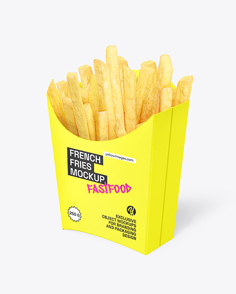 Paper French Fries Packaging Mockup