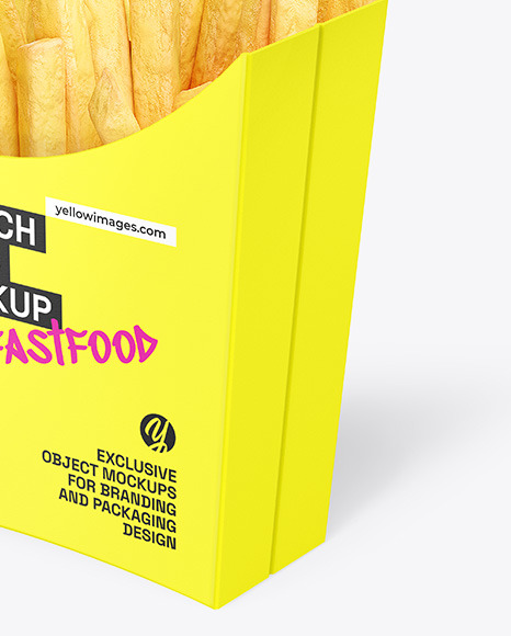 Paper French Fries Packaging Mockup