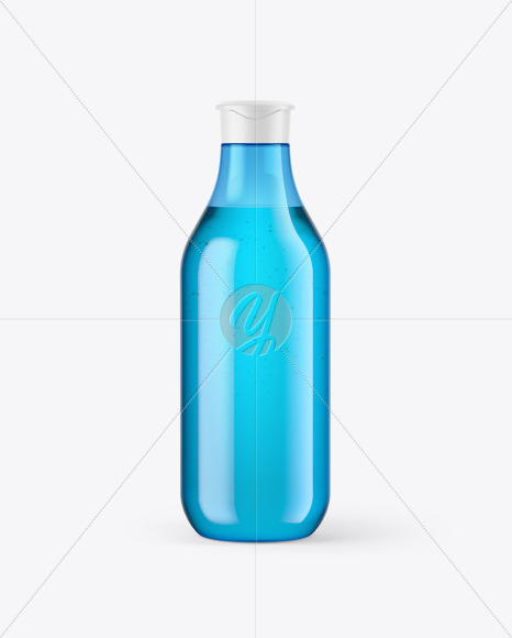 Blue Plastic Cosmetic Bottle Mockup