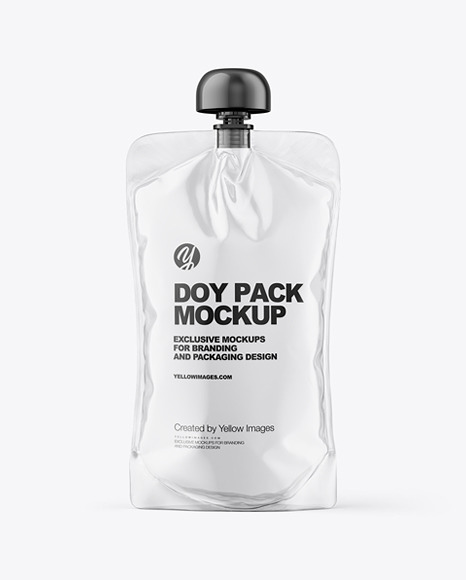 Empty Clear Transparent Doy Pack Mockup