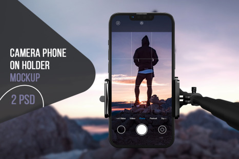 Camera Phone On Holder Mockup