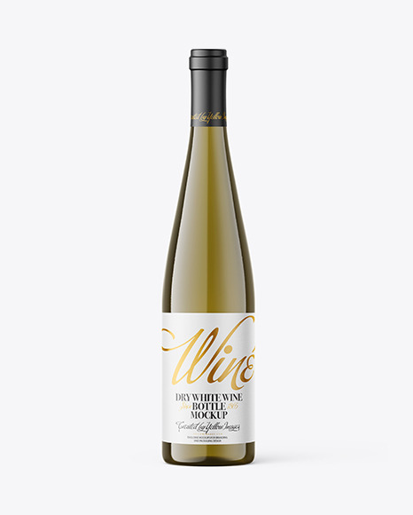 Antique Green Glass White Wine Bottle Mockup