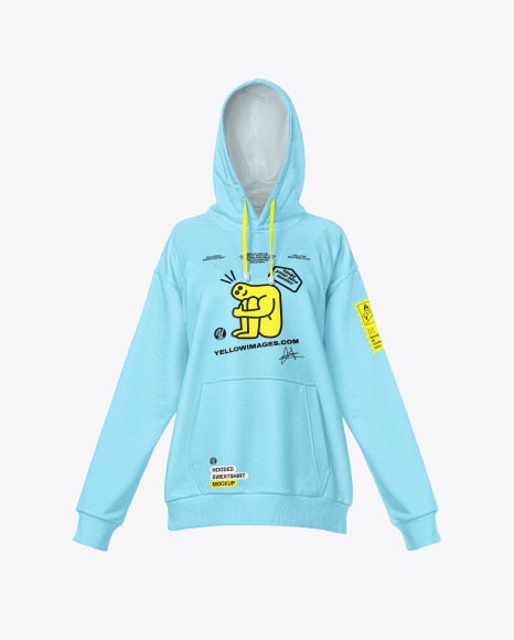 Women&#039;s Oversized Hoodie Mockup - Front View