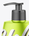 Matte Metallic Soap Bottle w/ Pump Mockup