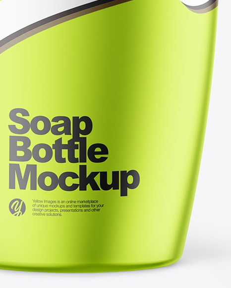 Matte Metallic Soap Bottle w/ Pump Mockup