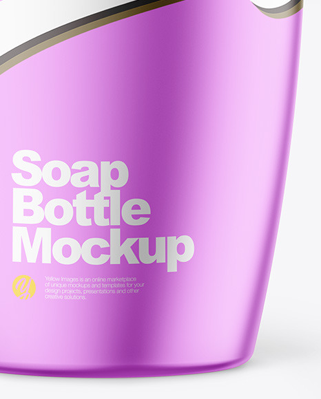 Matte Metallic Soap Bottle w/ Pump Mockup