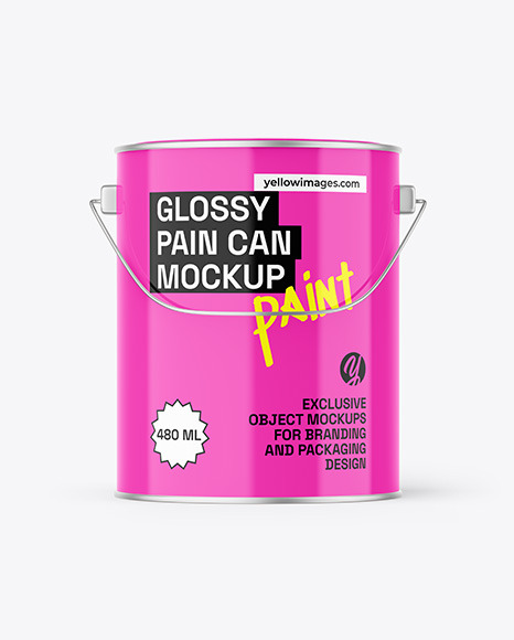 Glossy Paint Bucket Mockup