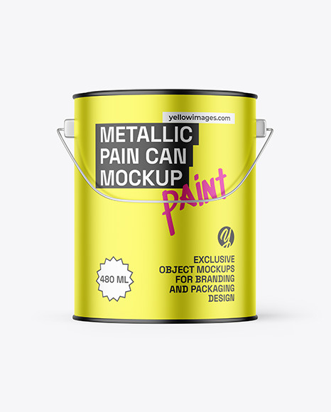 Metallic Paint Bucket Mockup
