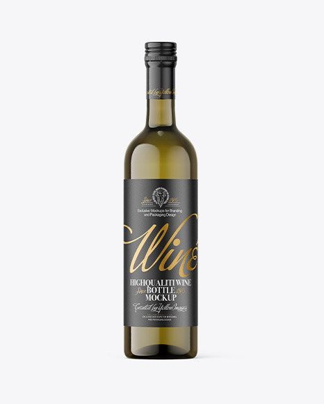 Antique Green Wine Bottle Mockup