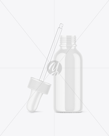 Opened Glossy Dropper Bottle Mockup