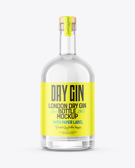 Clear Glass Gin Bottle Mockup