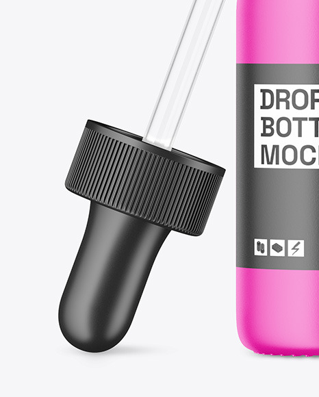 Opened Matte Dropper Bottle Mockup