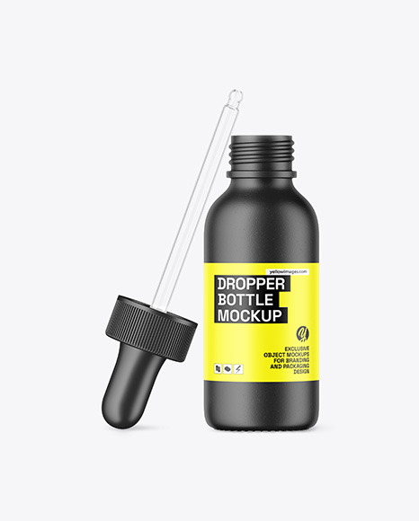 Opened Ceramic Dropper Bottle Mockup