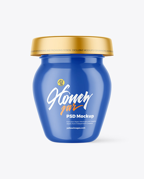 Glossy Honey Jar Mockup