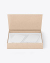 Two Business Cards in a Kraft Box Mockup