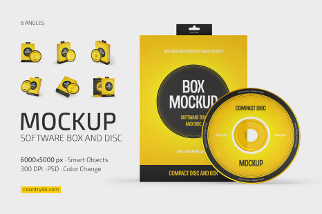 Software Box and Disc Mockup Set