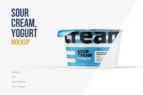 180g Sour Cream Mockup Front view