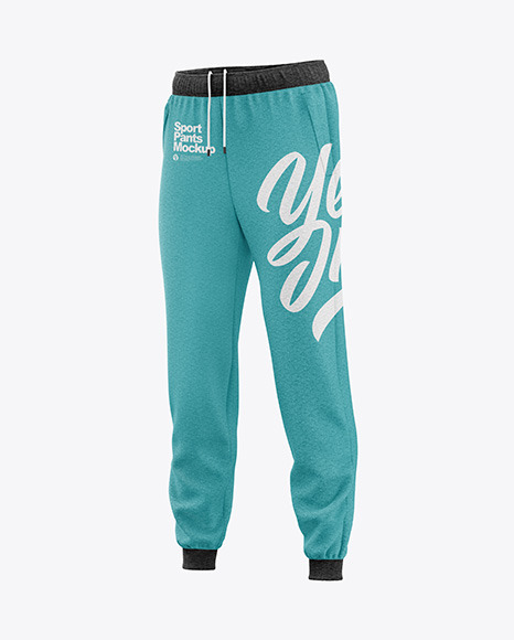 Melange Men&#039;s Sport Pants Mockup - Half Side View