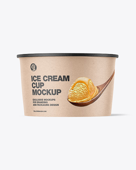 Kraft Paper Ice Cream Cup Mockup