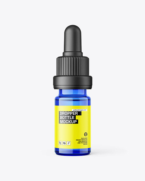 5ml Dropper Blue Bottle Mockup