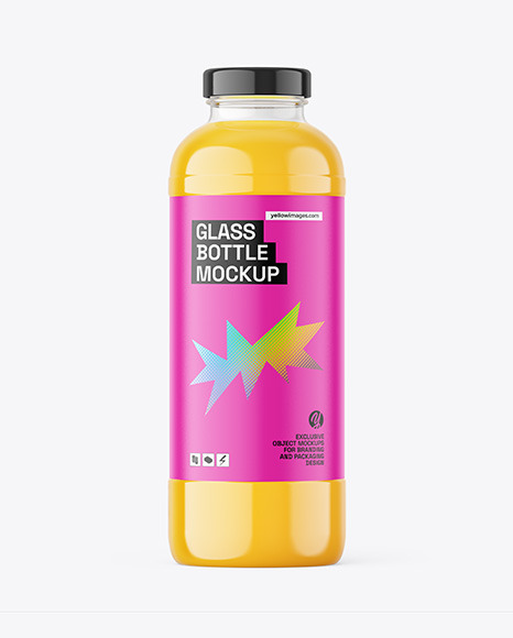 Orange Juice Glass Bottle Mockup