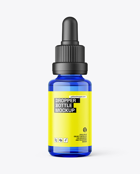 20ml Dropper Blue Bottle Mockup