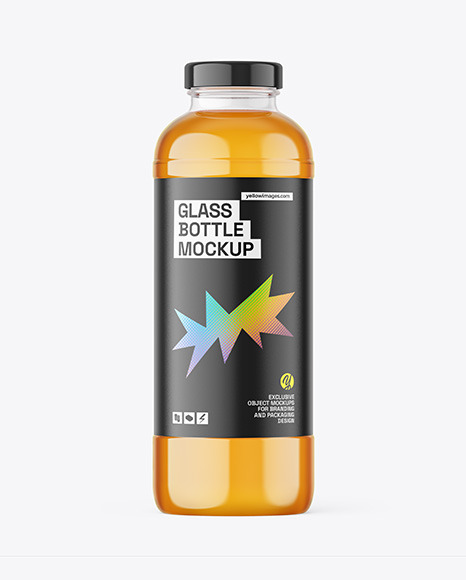 Apple Juice Glass Bottle Mockup