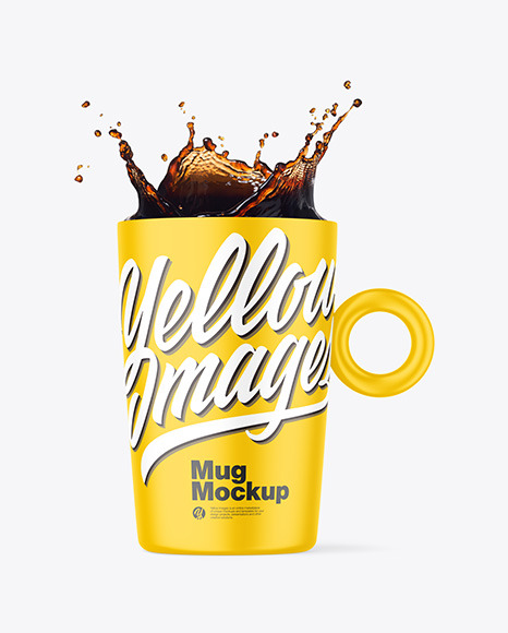Matte Mug w/ Coffee Splash Mockup