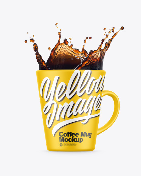 Matte Cup w/ Coffee Splash Mockup