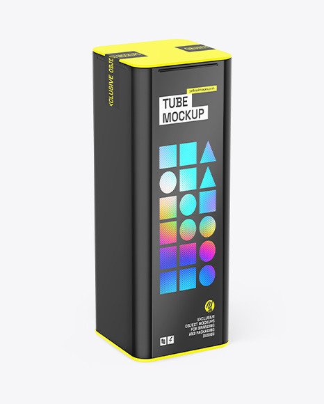 Glossy Square Tube Mockup