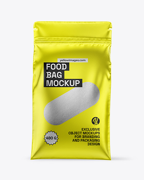 Metallic Food Bag Mockup - Free Download Images High Quality PNG, JPG